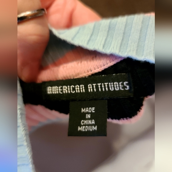 Beautiful American Attitude sleeveless stripped 100% cotton sweater top sz S - Picture 2 of 5